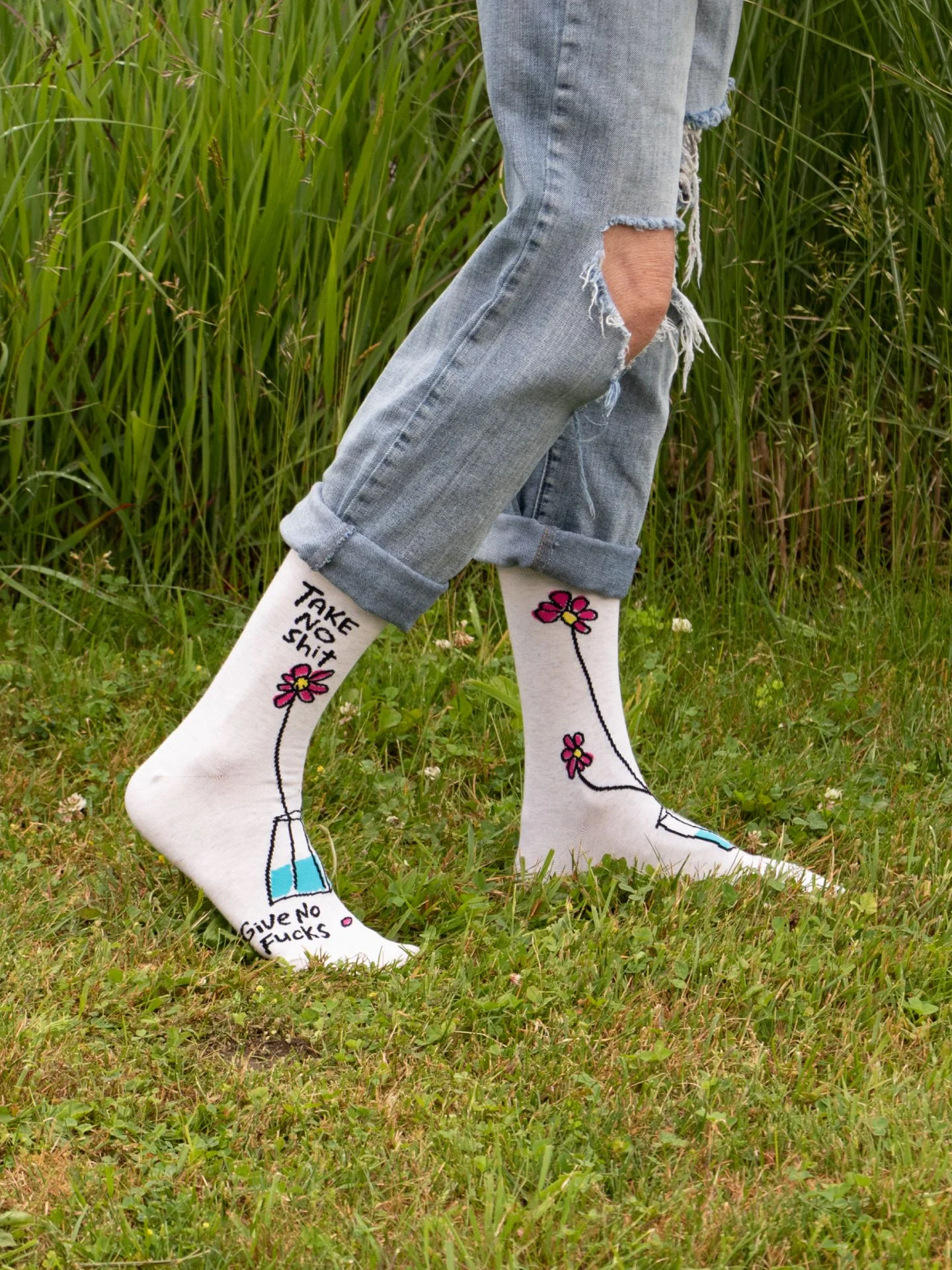 Take No Shit Give No Fucks W-Crew Socks - Image 3